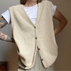 2000s Eddie Bauer Oatmeal Knit Vest